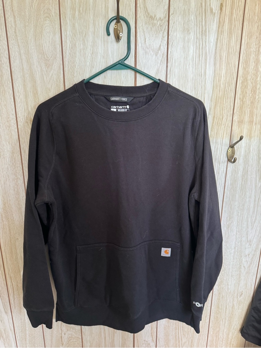 Carhartt Black Crewneck Sweatshirt with Front Pocket